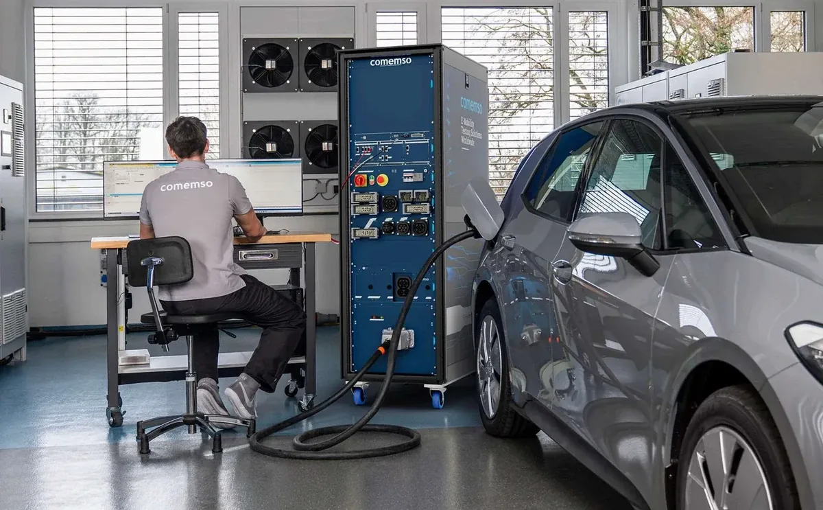 Complete vehicle charging test in a comemso laboratory