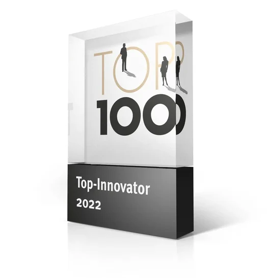 TOP-100-Top-Innovator-Trophäe 2022 für comemso
