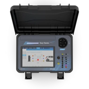 Front view of the Easy Chester Micro touchscreen and AC Type 2 interface