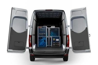 Rear access to the Calimera mobile laboratory