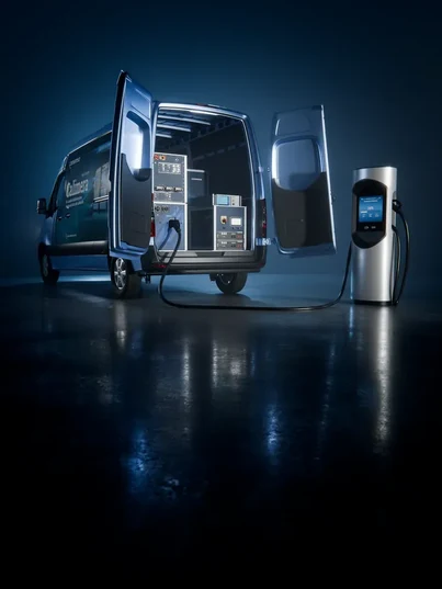Easy Chester Calimera connected to an EV charging station