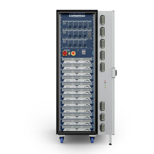 Configuration illustration showing a BCS Flex rack and its open side enclosure with threaded mounting plate