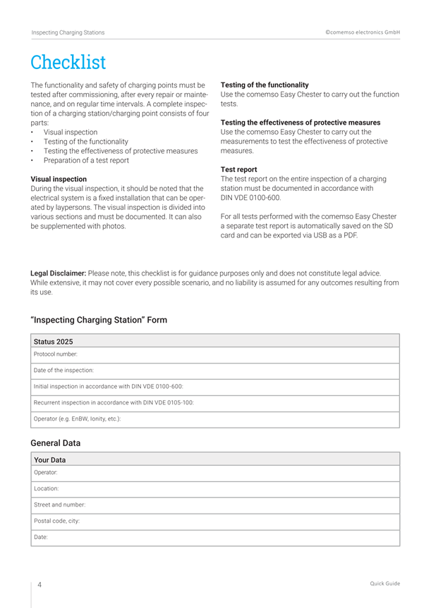 Preview of the English EVSE checklist