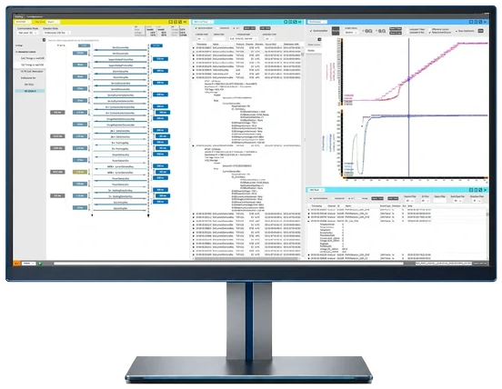 Original comframe interface with communication data and electrical measurement traces