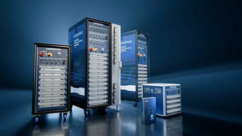 BCS-Plattform mit comframe sowie großen und kompakten Battery Cell Simulator-Racks