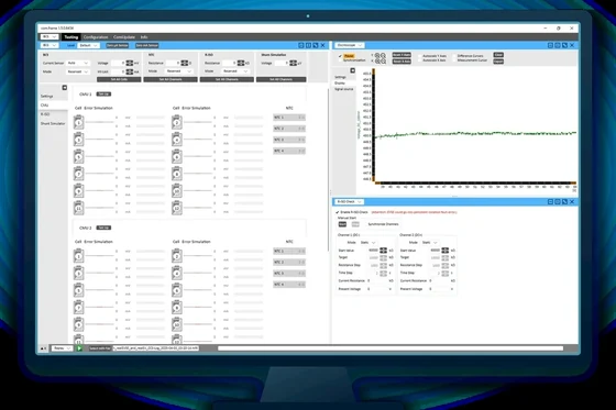 comframe BCS workspace with cell, isolation and synchronized measurement controls