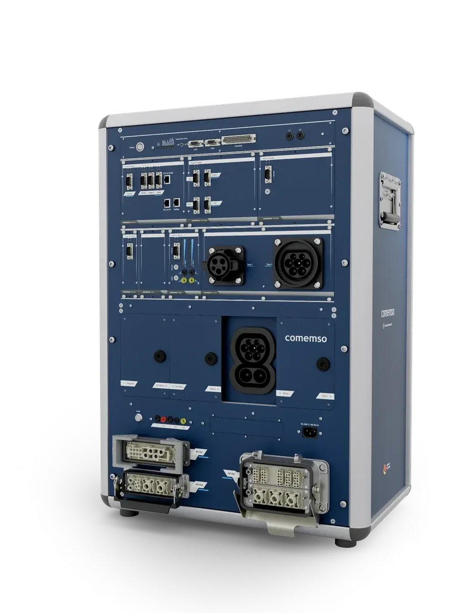 Right-side product view of EVCA Multi Mobile showing portable enclosure and charging interfaces