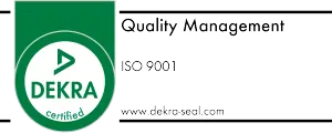 DEKRA-Siegel für zertifiziertes Qualitätsmanagement nach ISO 9001